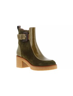 BOOTS MINKA 1518 VELOURS CUIR VERT