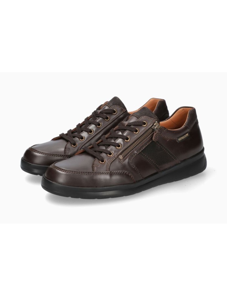 BASKET LACET MEPHISTO LISANDRO CUIR LISSE MARRON