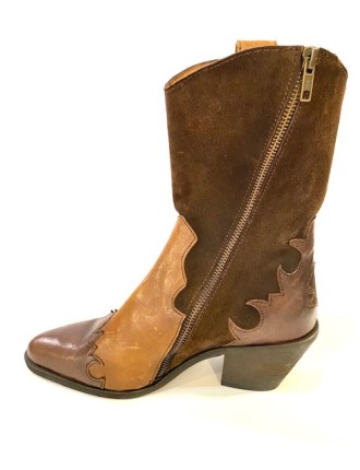 BOOTS LITTLE LA SUITE 23 538 CUIR LISSE MARRON