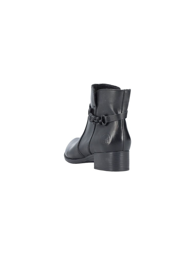 BOOTS RIEKER 78676-00 CUIR LISSE NOIR