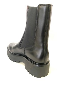 BOOTS REQINS EVEREST CUIR LISSE NOIR