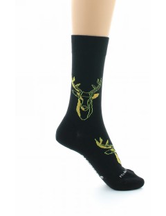 CHAUSSETTES DAGOBERT CERF NOIR/JAUNE TAILLE 39/42