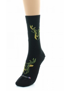 CHAUSSETTES DAGOBERT CERF NOIR/JAUNE TAILLE 39/42