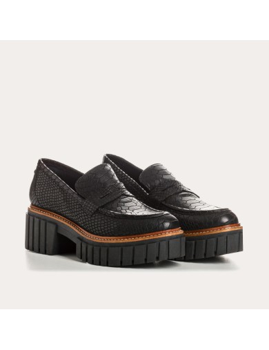 MOCASSINS REQINS BELINA CUIR PYTHON NOIR