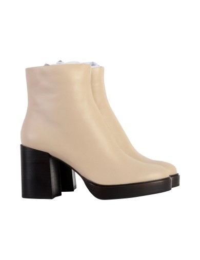 BOOTS EMILIE KARSTON IRIS CUIR LISSE BEIGE