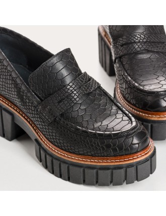 MOCASSINS REQINS BELINA CUIR PYTHON NOIR