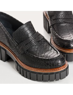 MOCASSINS REQINS BELINA CUIR PYTHON NOIR