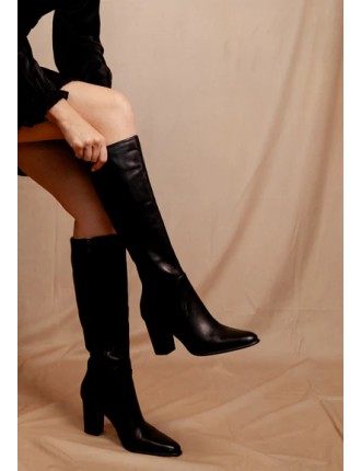 BOTTES EMILIE KARSTON NOAH CUIR LISSE NOIR