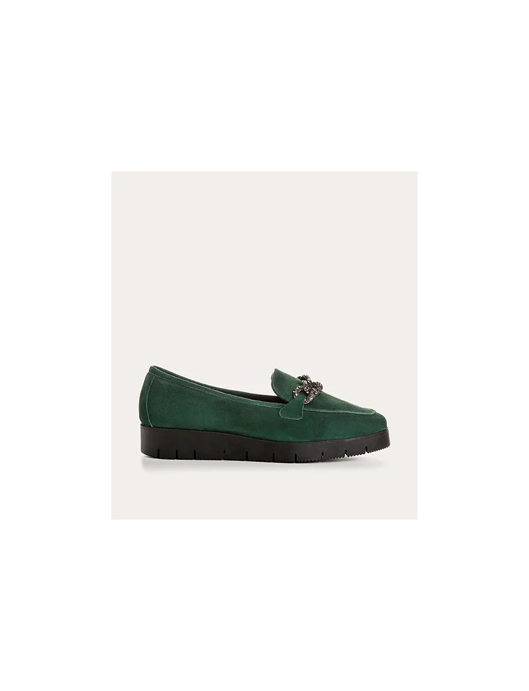 MOCASSINS REQINS NORA CUIR VELOURS SAPIN