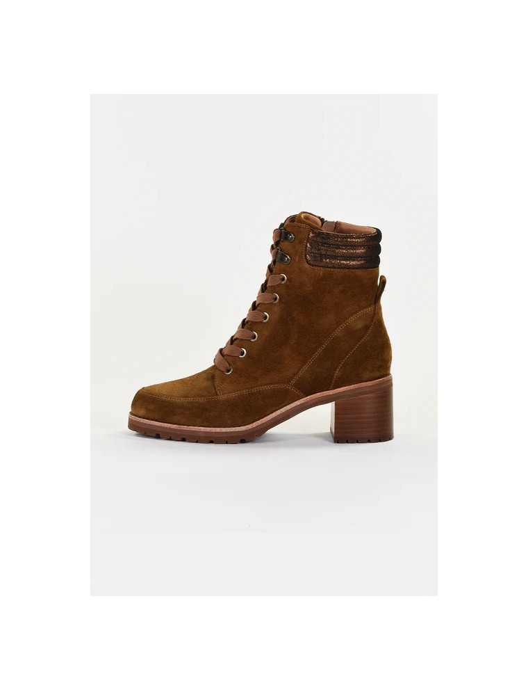 BOOTS EMILIE KARSTON TEVY CUIR VELOURS CAMEL