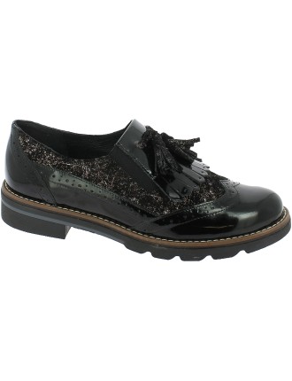 MOCASSINS GEO REINO TIACET CUIR VERNIS NOIR