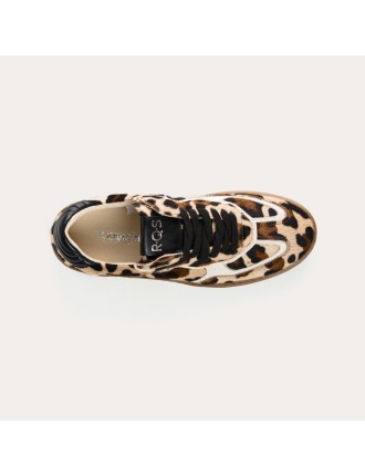 BASKET REQINS ATHENA VELOURS LEOPARD BEIGE