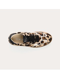 BASKET REQINS ATHENA VELOURS LEOPARD BEIGE