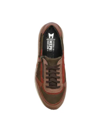 BASKET MEPHISTO TIZIANA MARRON & LEOPARD CUIR/DAIM