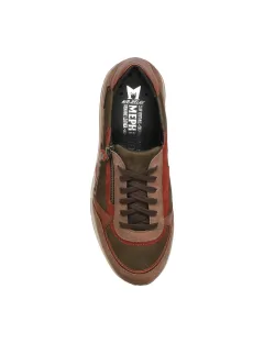 BASKET MEPHISTO TIZIANA MARRON & LEOPARD CUIR/DAIM