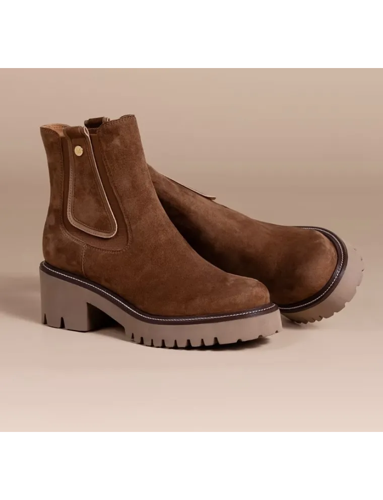BOOTS UMY MAMZELLE CUIR VELOURS MARRON