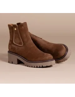 BOOTS UMY MAMZELLE CUIR VELOURS MARRON