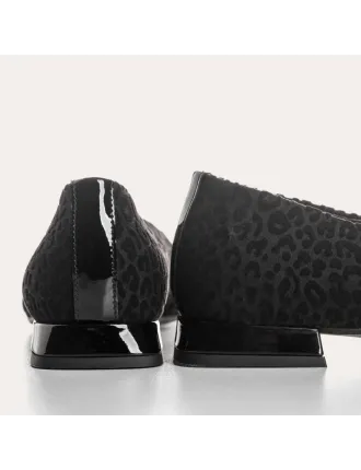 BALLERINES THEA REQINS CUIR VELOURS NOIR