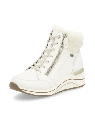 BASKETS REMONTE D0T77-80 CUIR LISSE BLANC