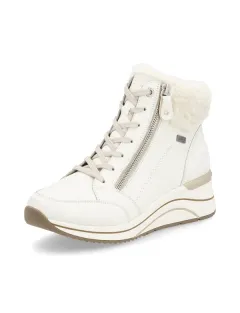 BASKETS REMONTE D0T77-80 CUIR LISSE BLANC