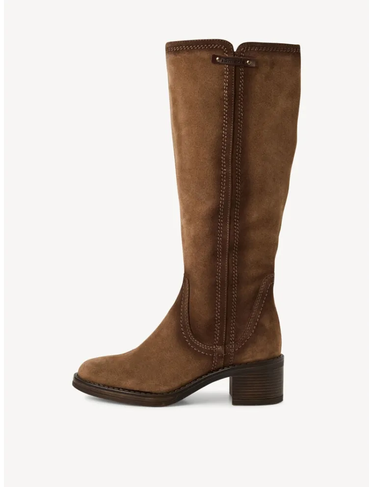 BOTTES TAMARIS 25501-45-300 CUIR VELOURS MARRON