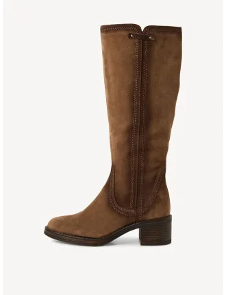 BOTTES TAMARIS 25501-45-300 CUIR VELOURS MARRON