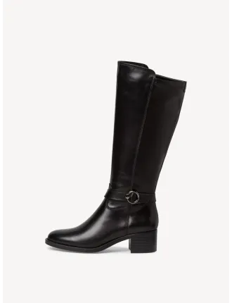 BOTTES TAMARIS 25537-41-001 CUIR LISSE NOIR