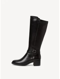 BOTTES TAMARIS 25537-41-001 CUIR LISSE NOIR