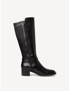 BOTTES TAMARIS 25537-41-001 CUIR LISSE NOIR