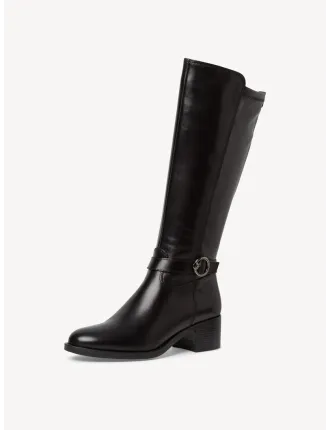 BOTTES TAMARIS 25537-41-001 CUIR LISSE NOIR